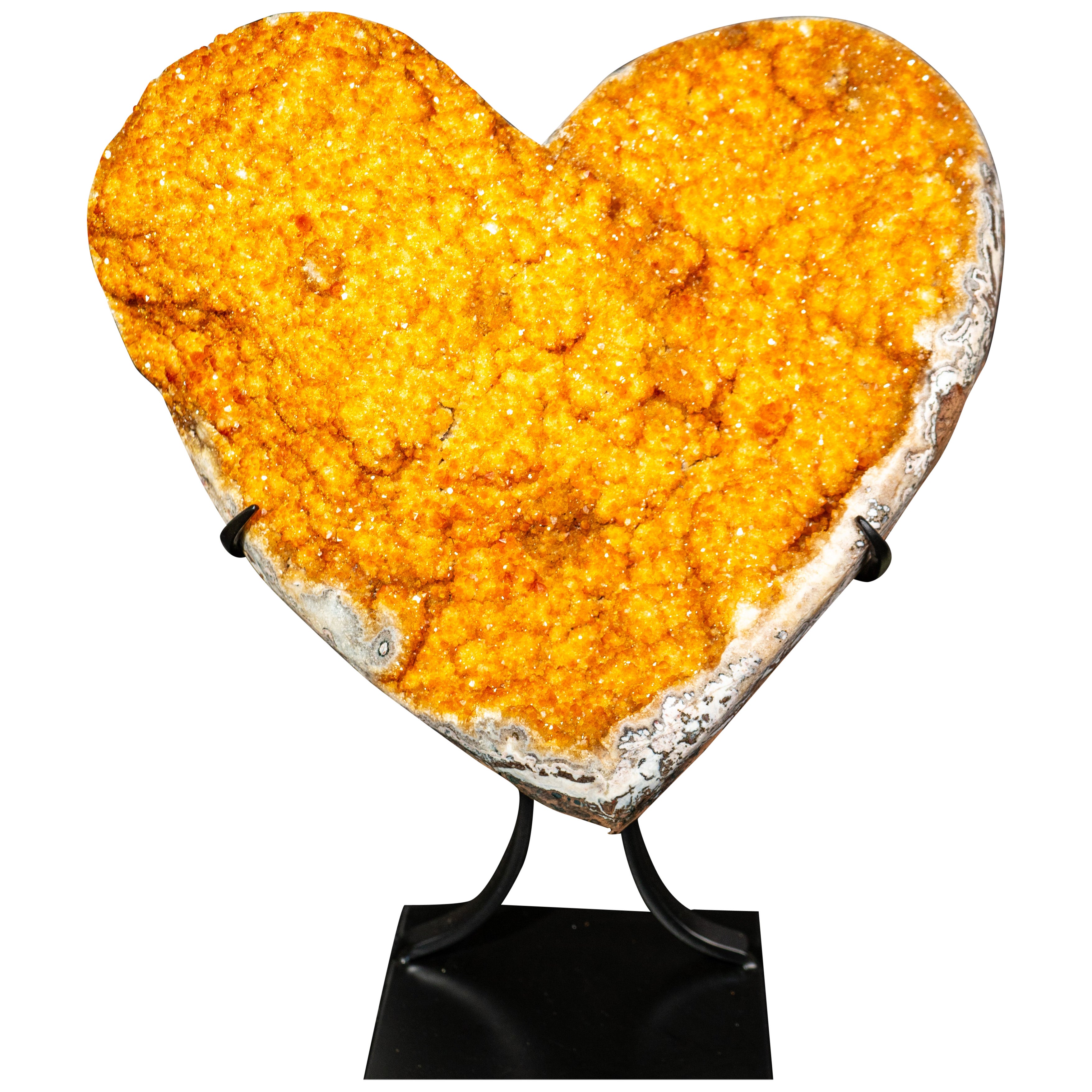 Gorgeous X-Large 22" Golden-Yellow Citrine Heart