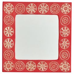 Schwedischer Designer, Wandspiegel, Stoff, Schweden, 1970er Jahre