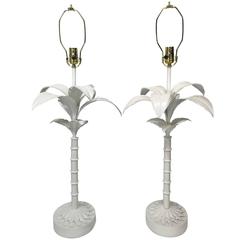 Pair of Large Palm Tree Table Lamps
