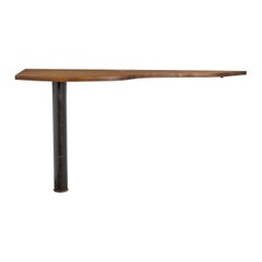 Diseñador francés, Mesa consola, Roble, Fundición, Francia, Años 50