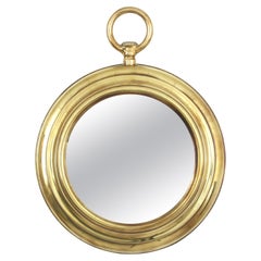 Special Listing for D: Piero Fornasetti Style Pocket Watch Wall Mirror in Brass