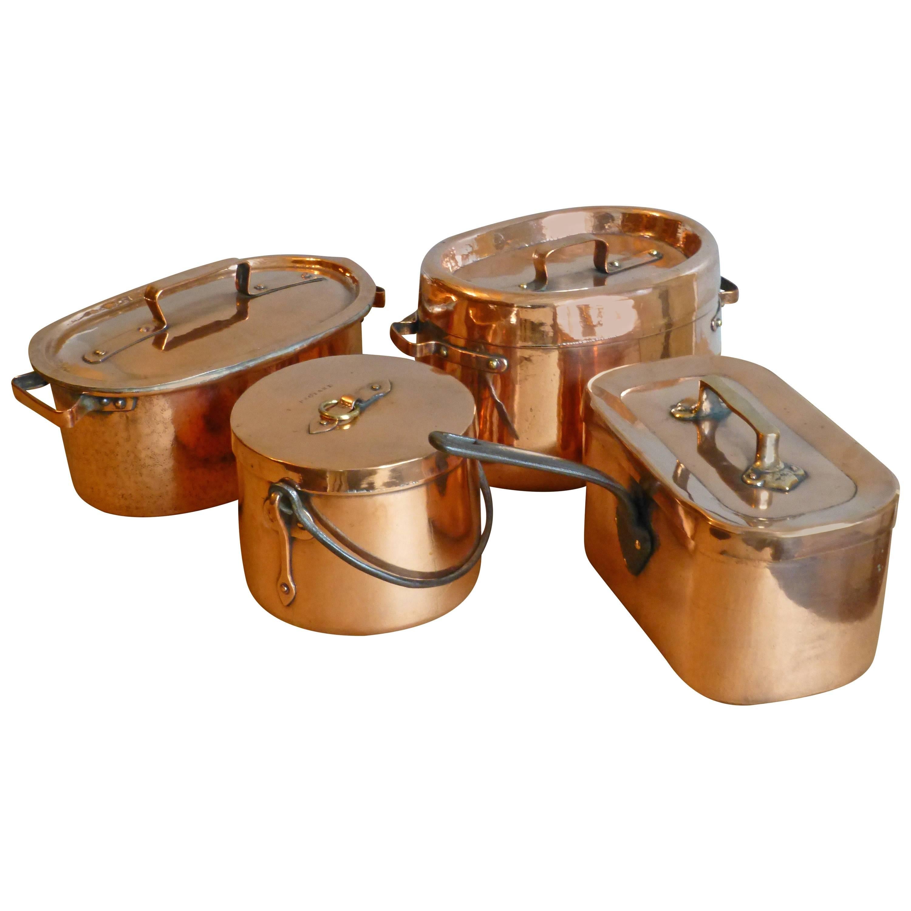 Magnificent French Set of Re-Tinned Copper Pans, Copper Pots