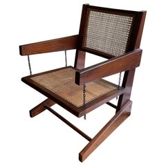 A rare Original Pierre Jeanneret Teak Swinging Lounge Chair, circa 1955, India