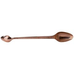Antique French Copper Two Sided  Kitchen Tasting Spoon 19th Century