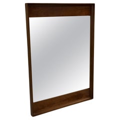 Vintage Mid Century Modern Walnut Wood Mirror by Stanley Furniture