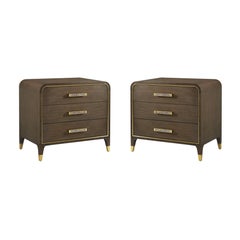 Paire de tables de nuit Hollywood Regency