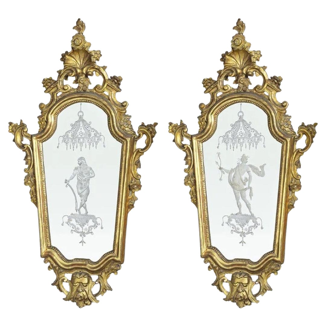 A Pair of French Gilt-Wood Mirrors, 19th Century
