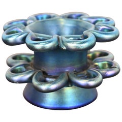 Louis Comfort Tiffany Favrile Iridescent Art Glass Flower Frog