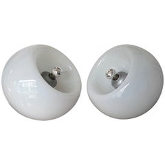 Space Age Pair of Vacuna Murano Glass Lamps by Artemide, Italy, 1968
