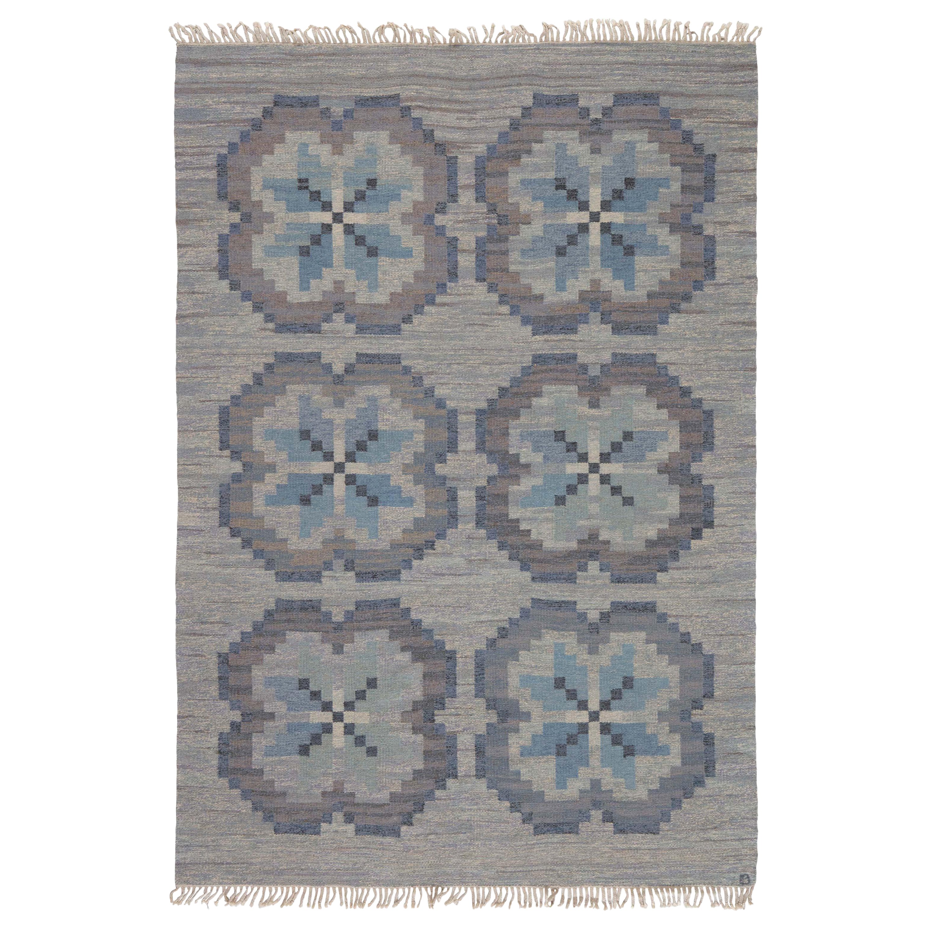 Mid-Century Swedish Rölakan Rug by Ingegerd Silow, at Doris Leslie Blau For Sale