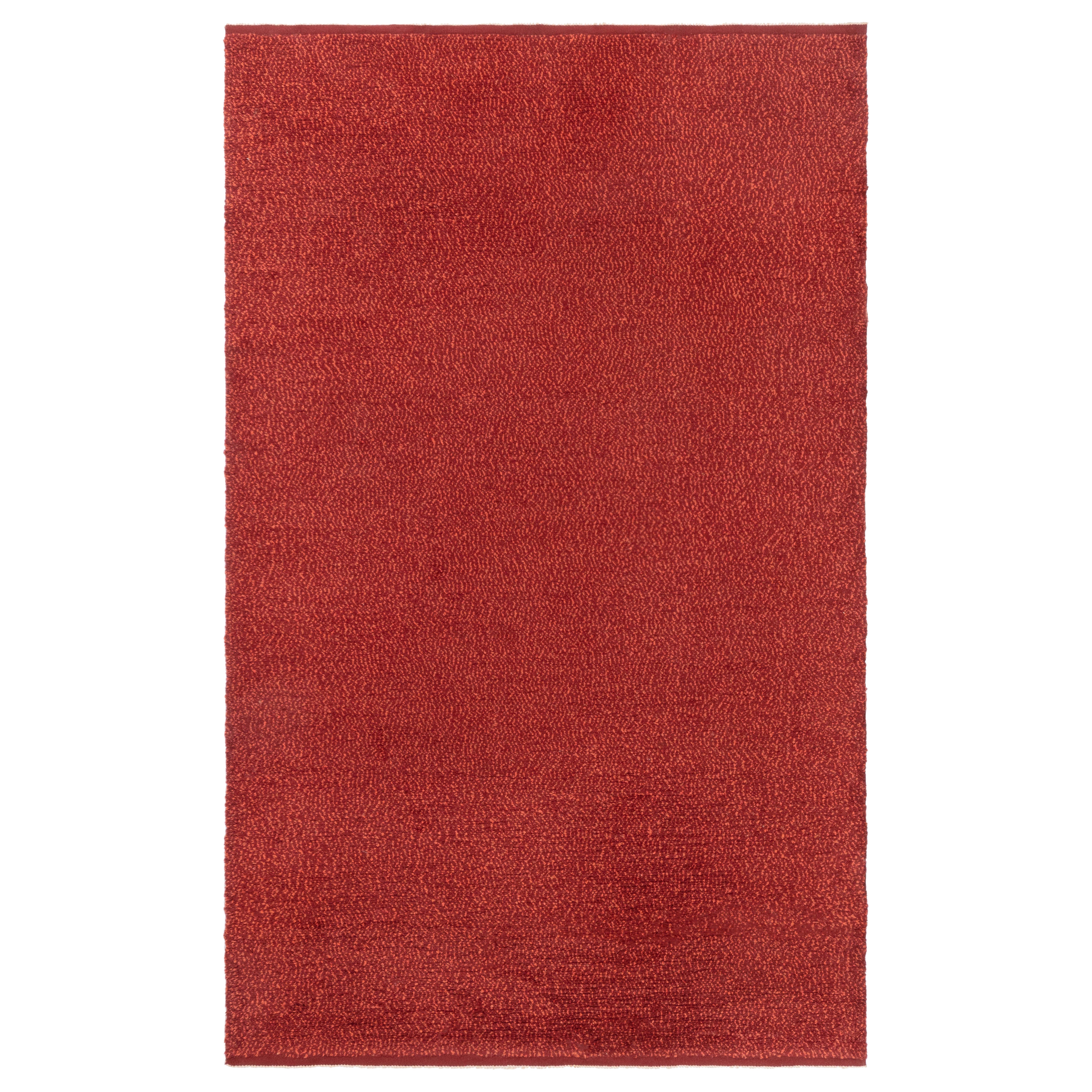 Vintage Swedish Double Woven Pile Rug in Rich Red, at Doris Leslie Blau