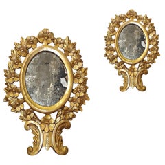 EARLY 19th CENTURY PAIR OF SMALL GILDED MIRRORS