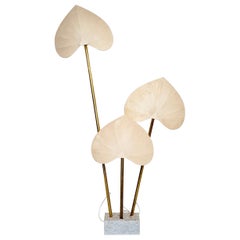 Mid Century Italian Flower Floor Lamp by Antonio Pavia in Brass and Marble, 1970