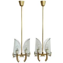 Pair of Pietro Chiesa for Fontana Arte Pendants, Italy 9