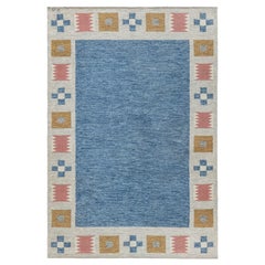 Doris Leslie Blau Vintage Schwedischer Flachgewebe-Teppich von Birgitta Söderkvist, (BS)