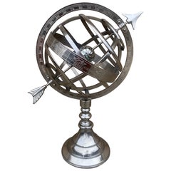 Reloj de sol armilar del zodíaco de plata