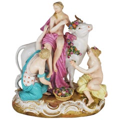 Antique Meissen "Europa on the Bull" Porcelain Figural Group, circa 1880