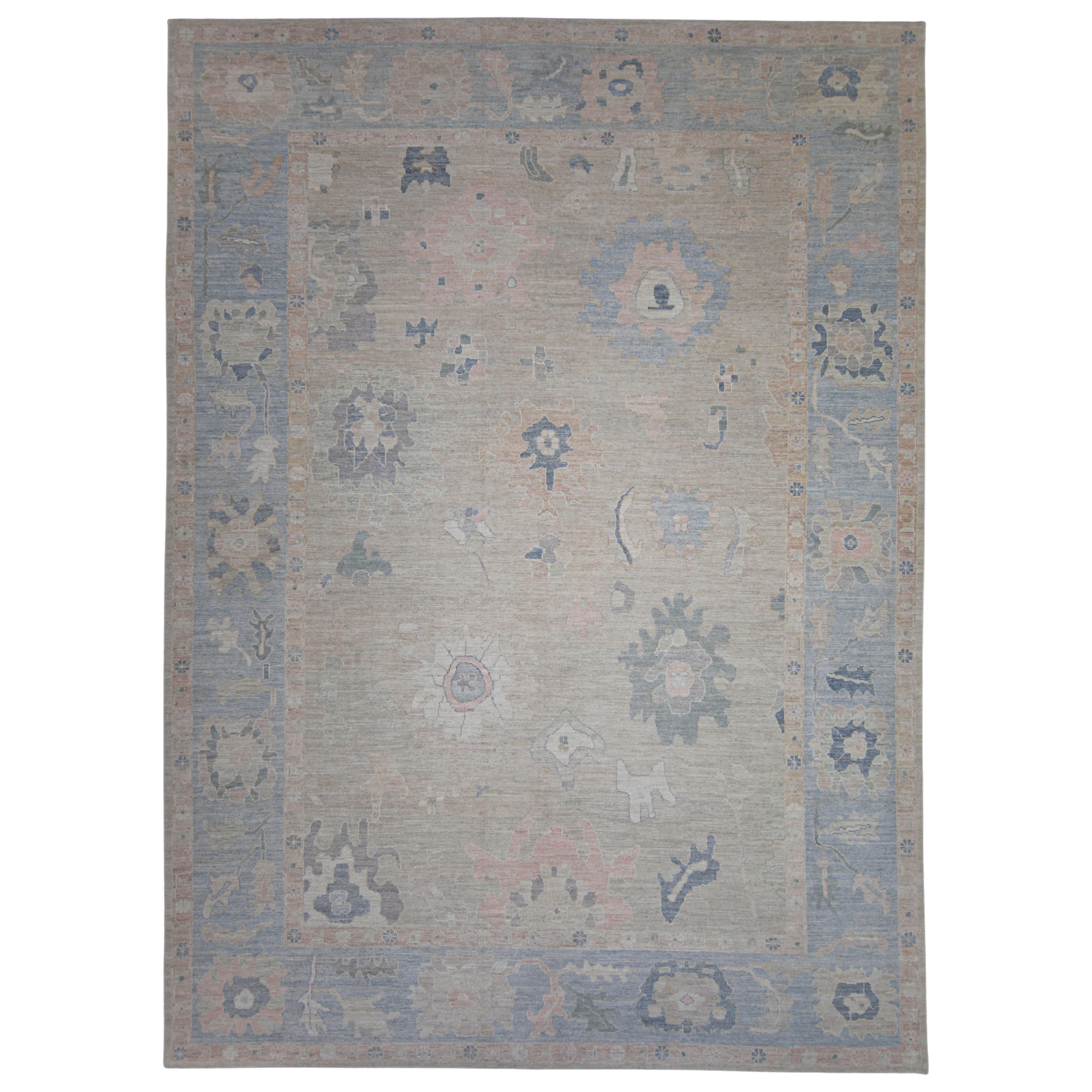 Turkish Oushak Rug 12'7" x 17'4" #17222 For Sale