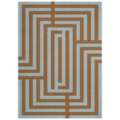 Letters Wool Rug Teal Umber