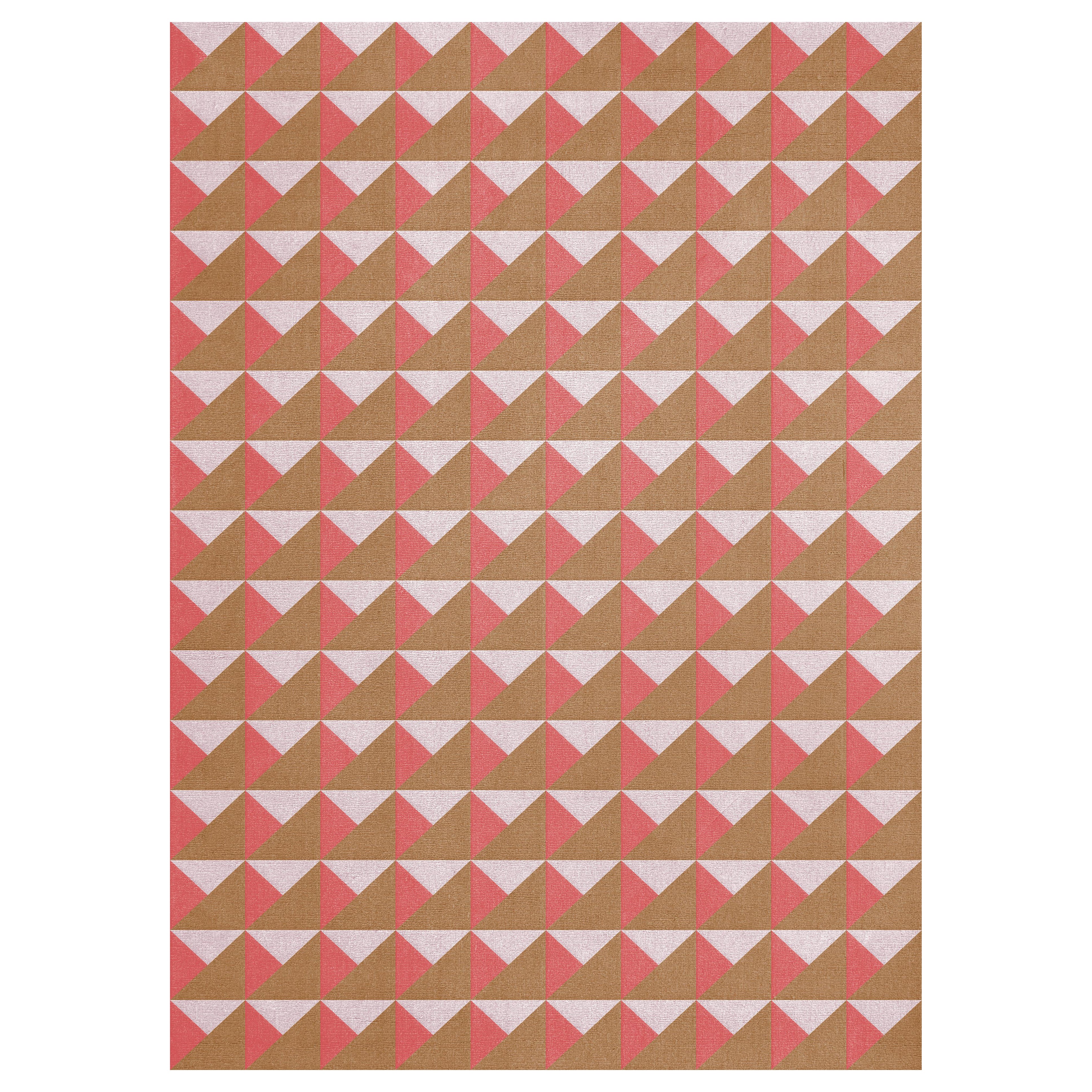 Triangle Wool Rug Persimmon Pink