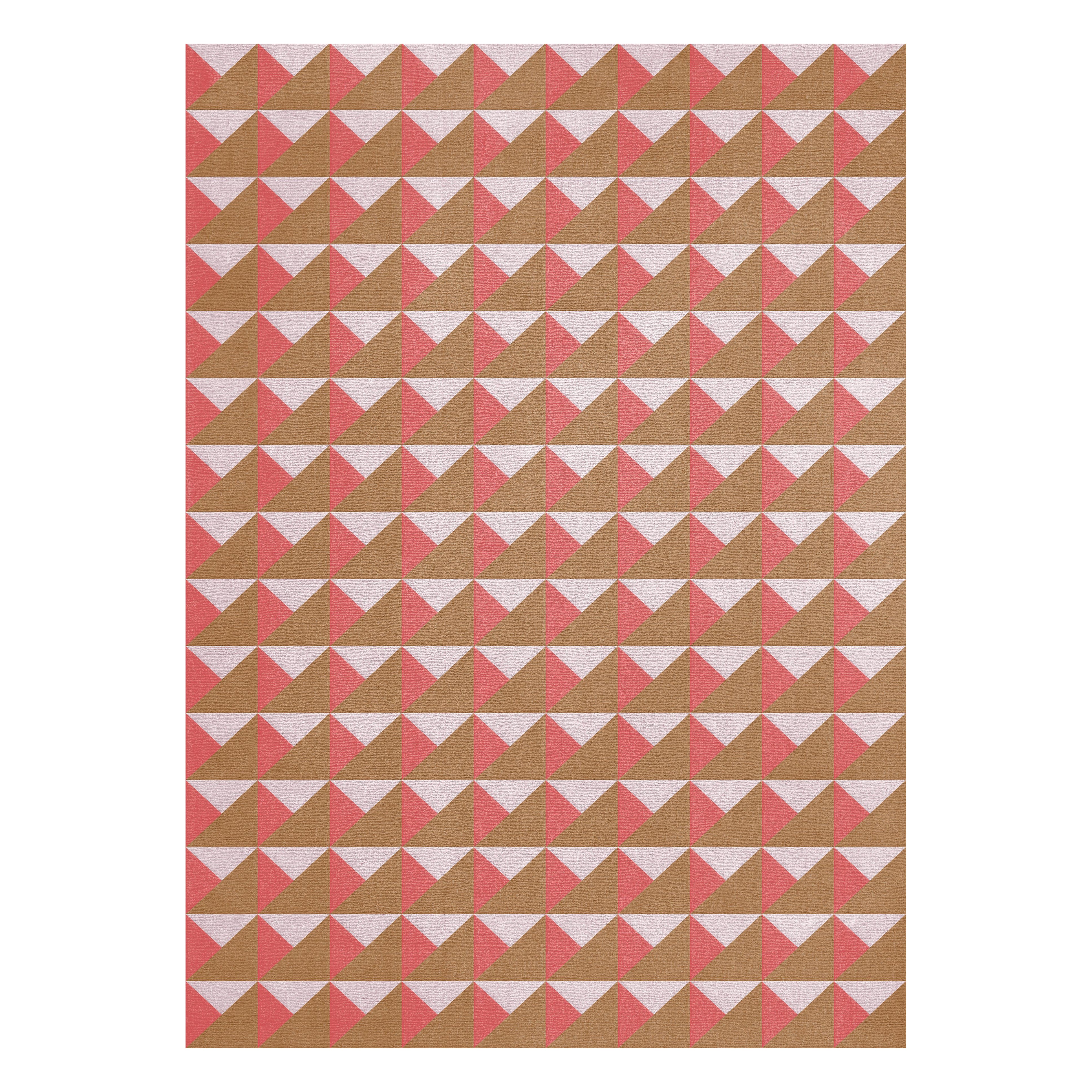 Triangle Wool Rug Persimmon Pink