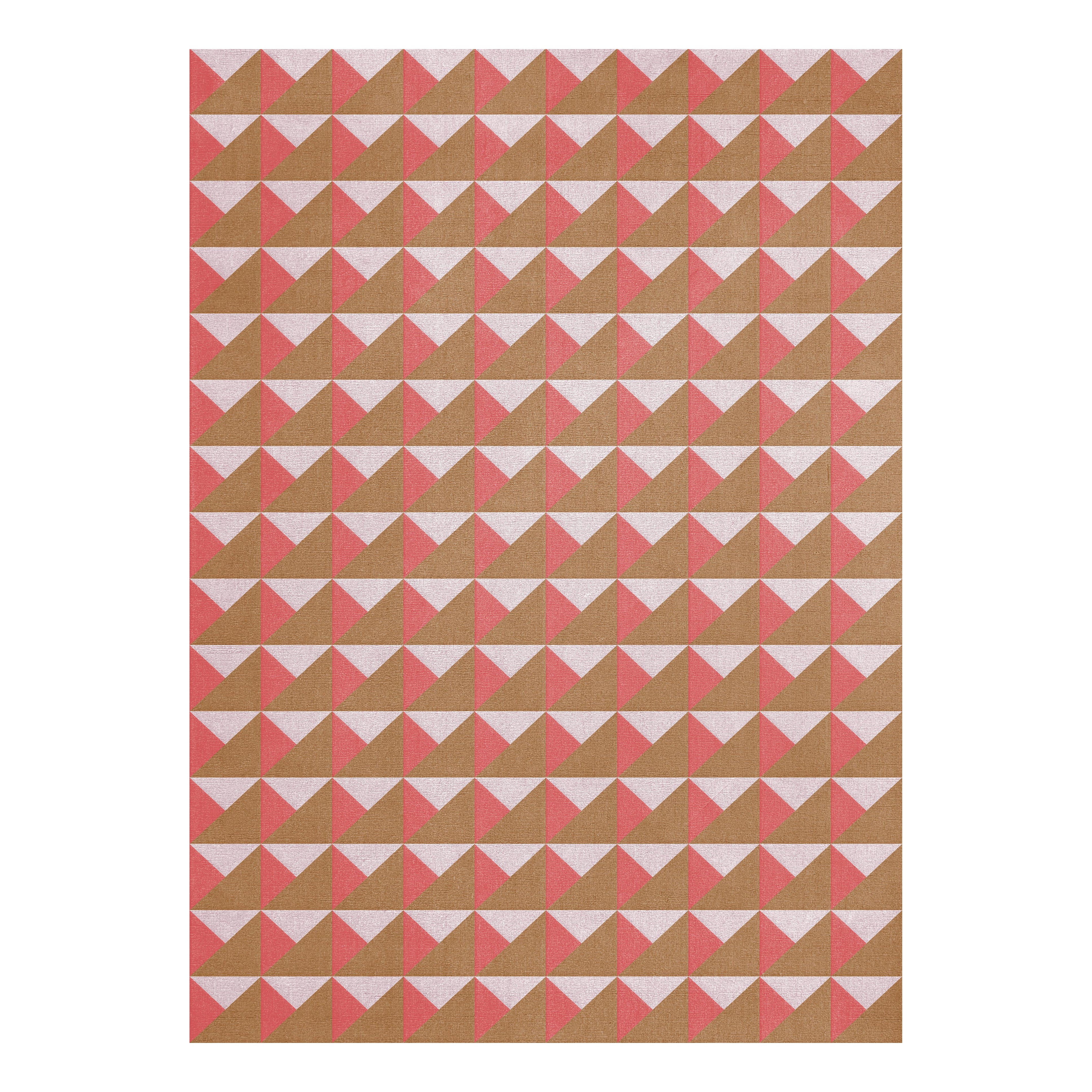 Triangle Wool Rug Persimmon Pink
