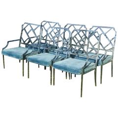 Milo Baughman Set of 6 or 8 Design Institute America Chrome Arm Dining Chairs 9