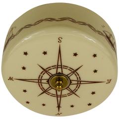 Nautical Wheel Glass Semi Flush Mount