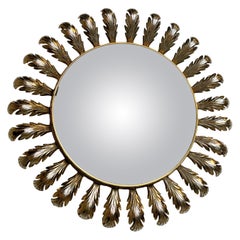 Vintage brass sunburst mirror 1960s