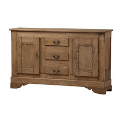 Provincial Buffet in Stripped Oak, France, Late 19th Century