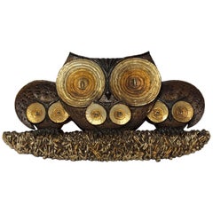 Escultura de pared Búho de mediados de siglo
