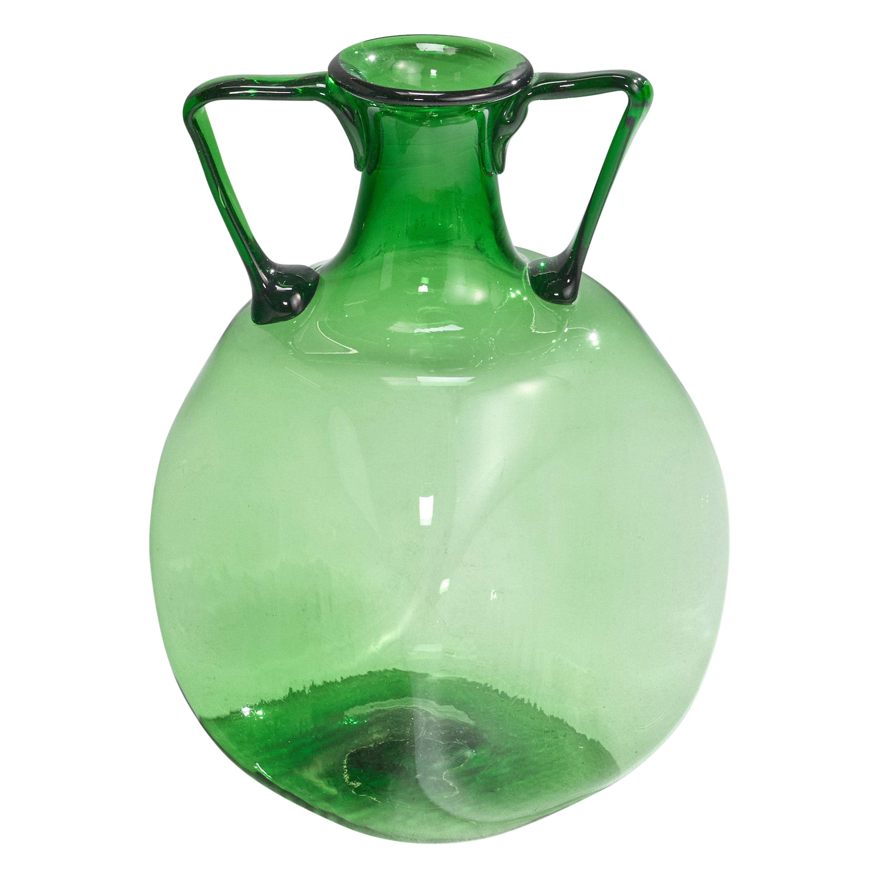 Italian Designer, Sizable Vase, Glass, Italy, 1980s For Sale