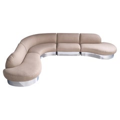 Milo Baughman, Sectional Sofa, Fabric, Stainless Steel, USA, 1980s