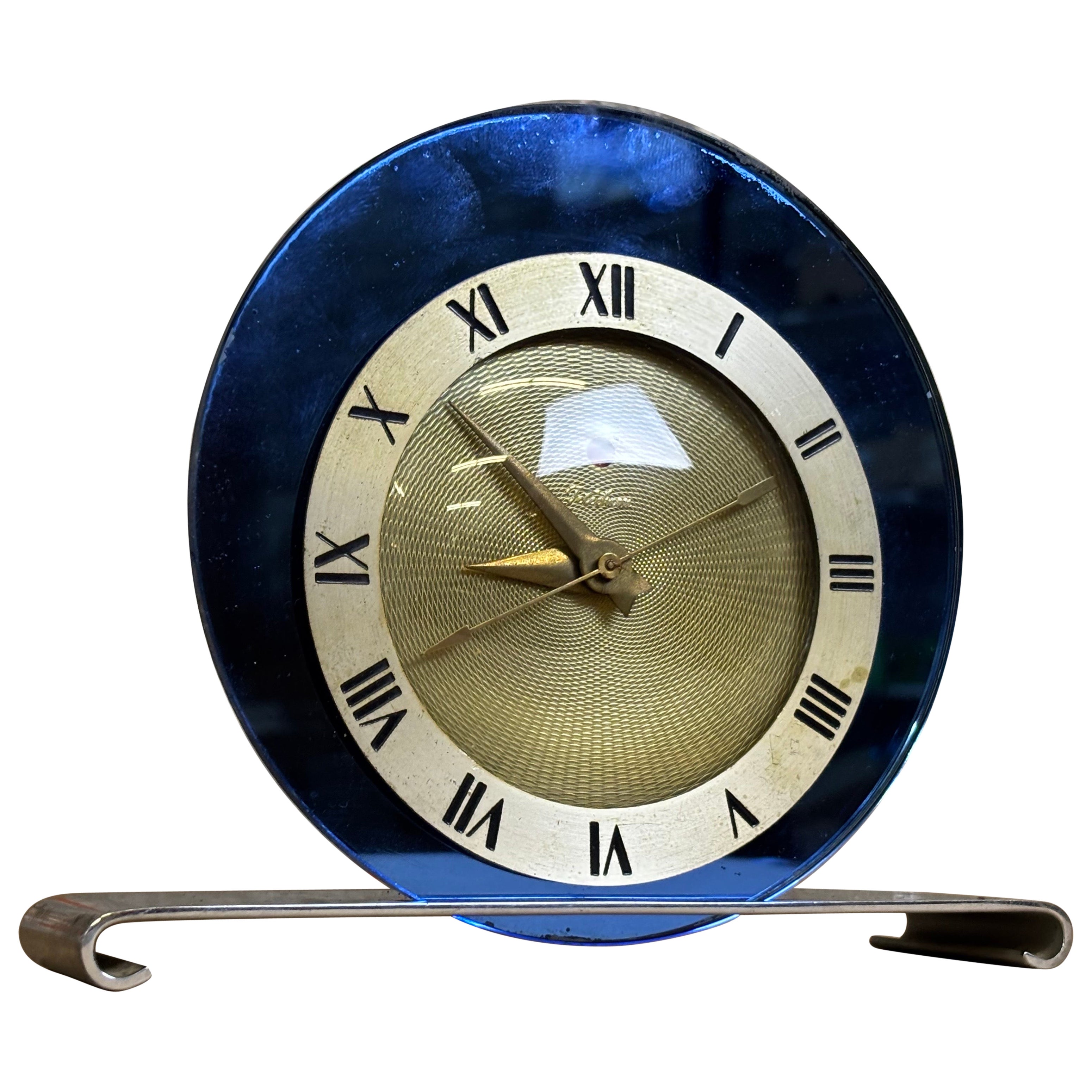 Reloj Telecron Art Deco Espejo Azul