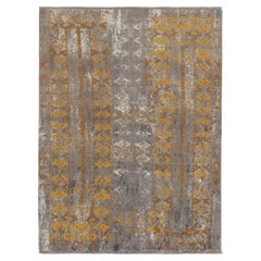 Rug & Kilim’s Abstract Rug in Gray, Gold & Beige-Brown All over Pattern