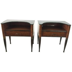 Pair of Exquisite and Rare Italian Deco Nightstands or Sidetables