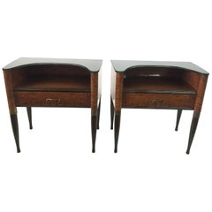 Vintage Pair of Exquisite and Rare Italian Deco Nightstands or Sidetables 