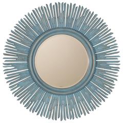 Vintage Sunburst Painted French Mirror, circa 1980