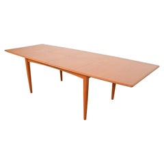Falster Danish Modern Teak Boat-Shaped Extension Dining Table, Newly Refinished