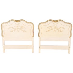 John Widdicomb French Provincial Louis XV Cream Lacquered Twin Sized Headboards