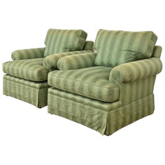 Chaises longues rembourrées Damask de Baker Furniture, paire