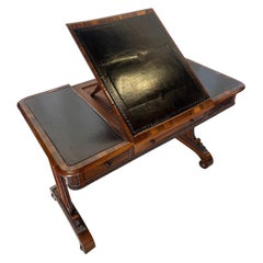 Rare and Unusual Regency Period Metamorphic Leather top Desk and Games Table