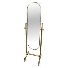 Neoclassical Style Brass Psyché Floor Mirror in the style of Maison Jansen