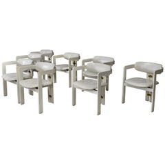 Set of 8 Pamplona Chairs in Leather by Augusto Savini for POZZI - Italy, 1965