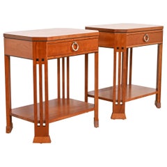 Comodini o tavolini da notte in legno di ciliegio Mission Arts & Crafts, coppia di Stickley