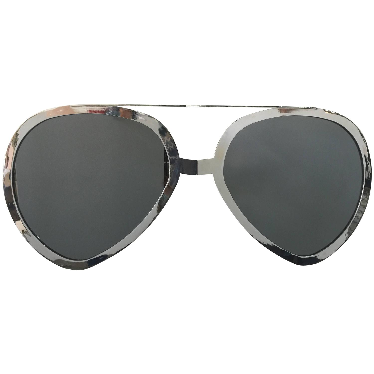 Huge Pair of Aviator Glasses Wall Mirror in Chromed Frame ...