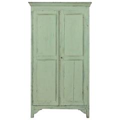 19th Century French Green Painted Cupboard