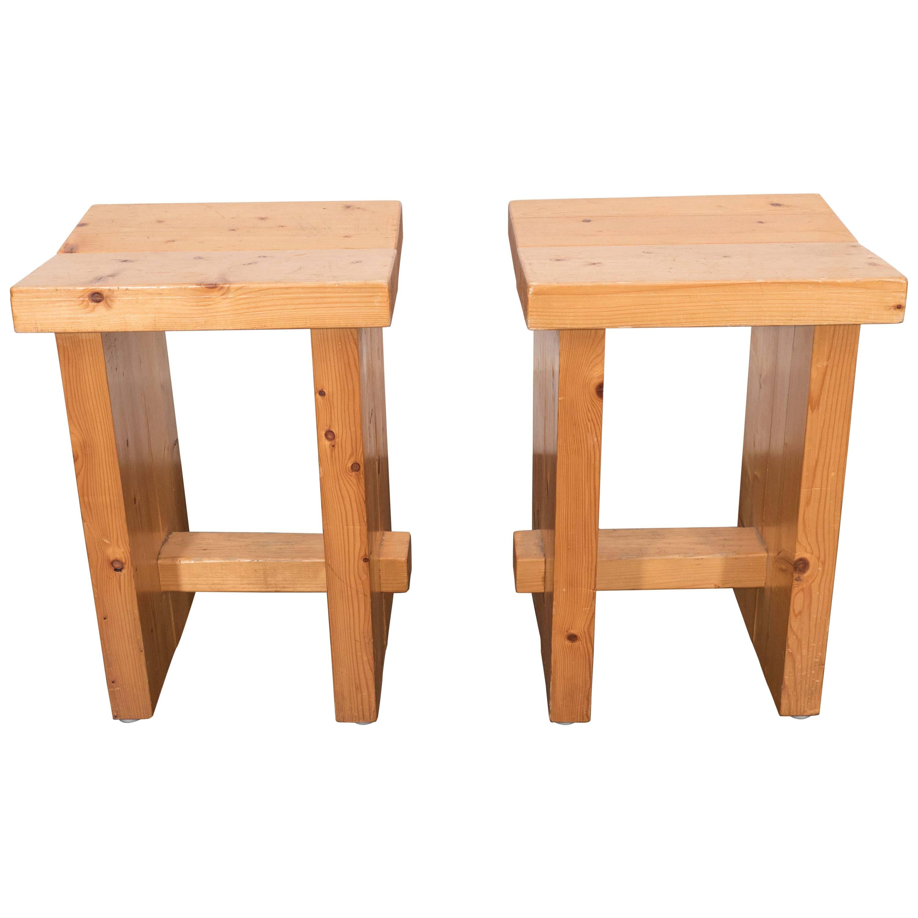 Pair of French Pine Stools