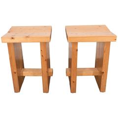 Pair of French Pine Stools