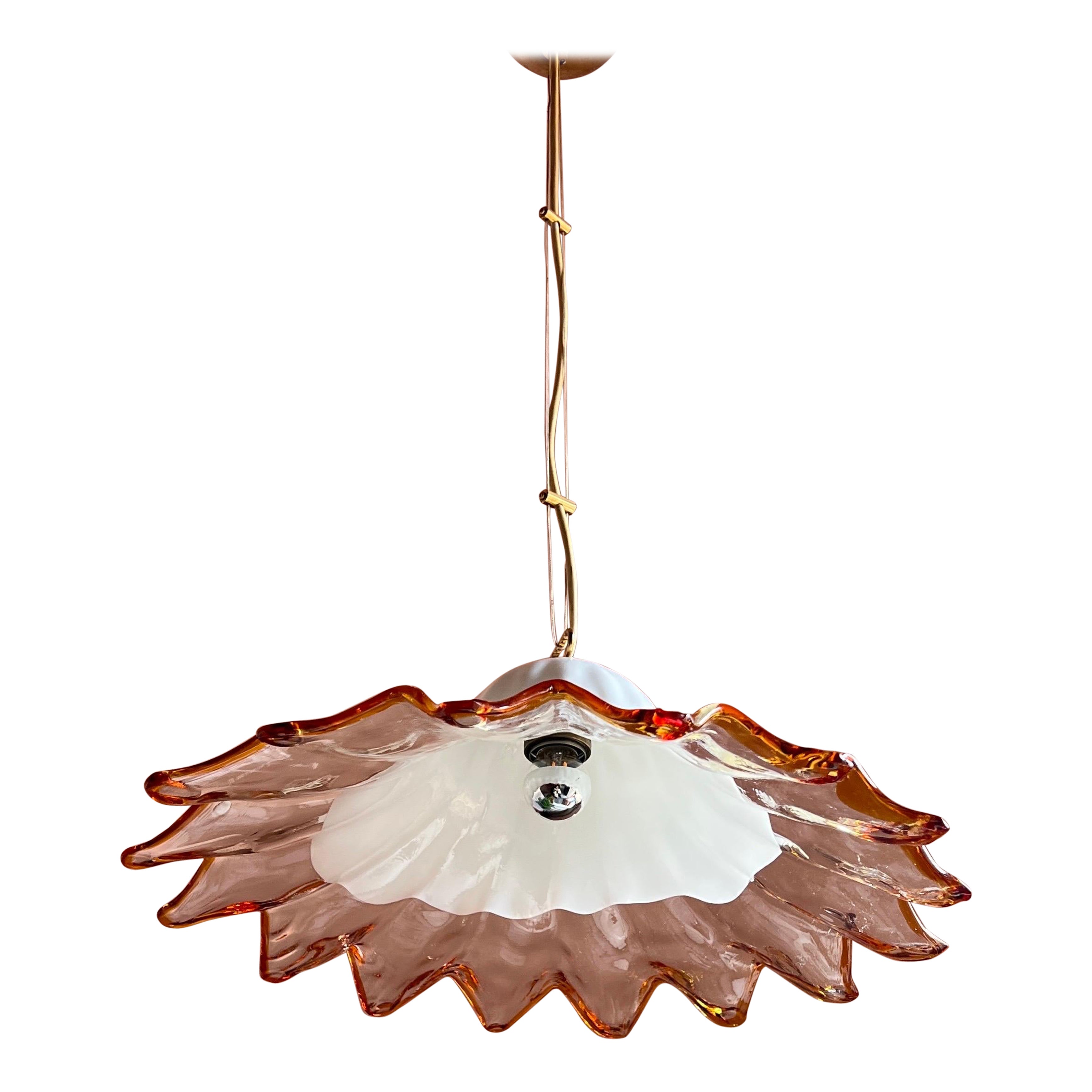 Mid Century Murano Glass Pendant Lamp by La Murrina Murano Venice Italy 1970s